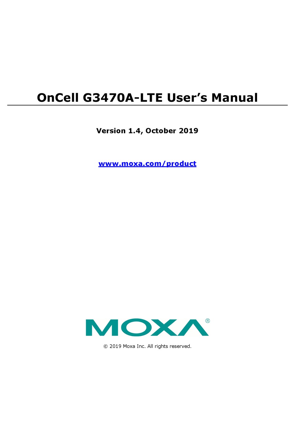 Moxa Technologies Oncell G A Lte Eu T User Manual Pdf Download