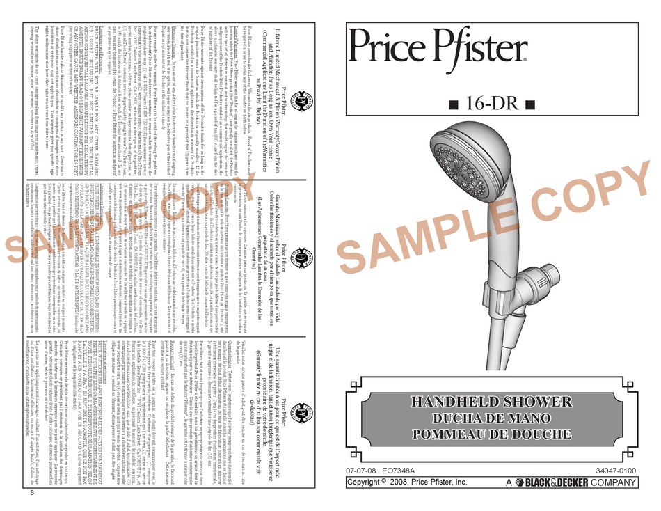 PRICE PFISTER 16DR INSTRUCTIONS Pdf Download ManualsLib