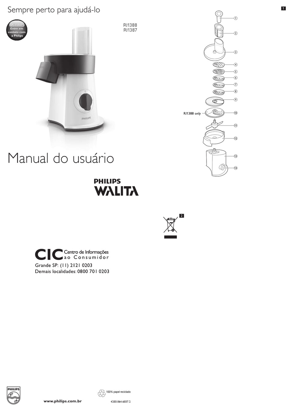 PHILIPS WALITA RI1387 QUICK START MANUAL Pdf Download ManualsLib