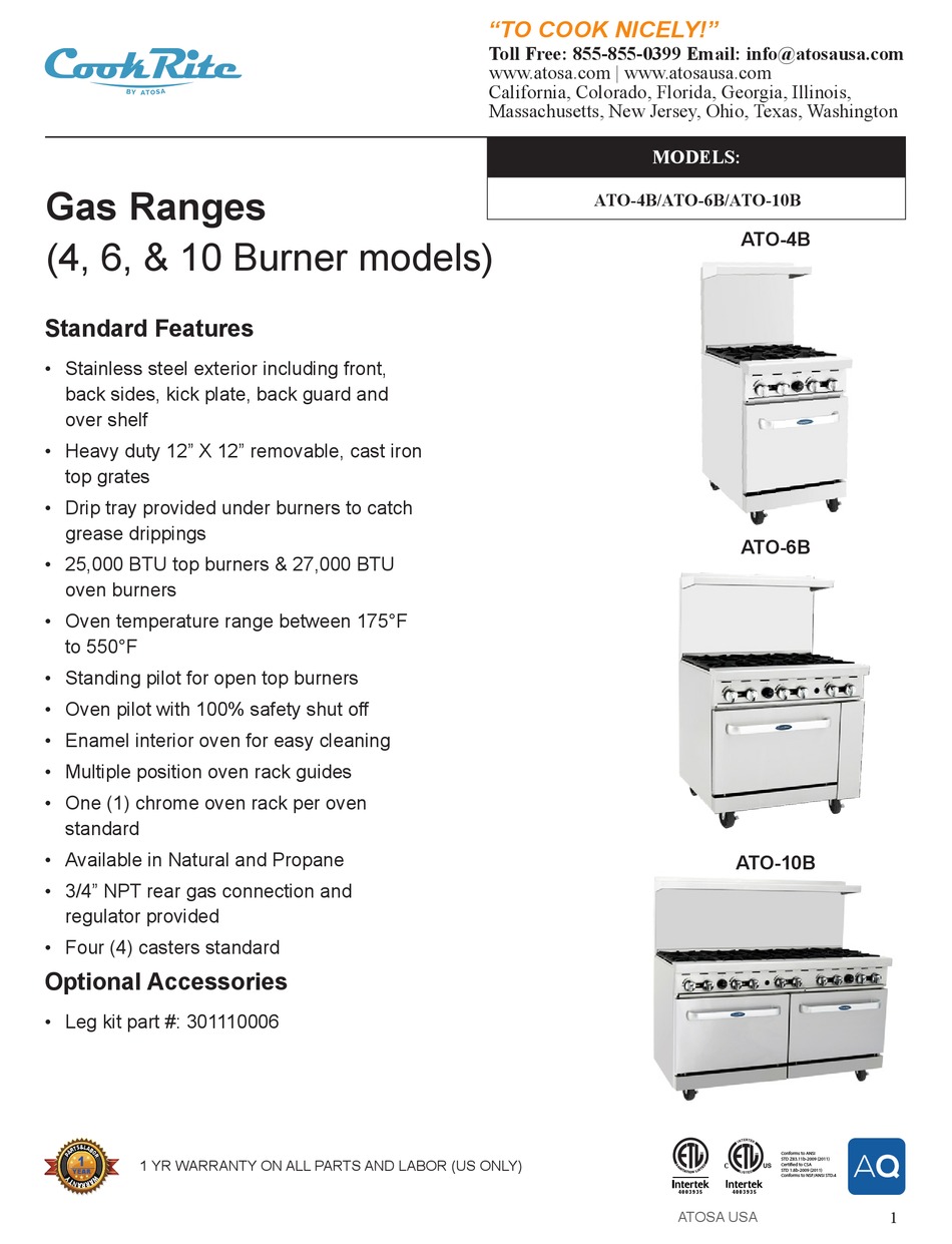 COOKRITE ATO4B MANUAL Pdf Download ManualsLib