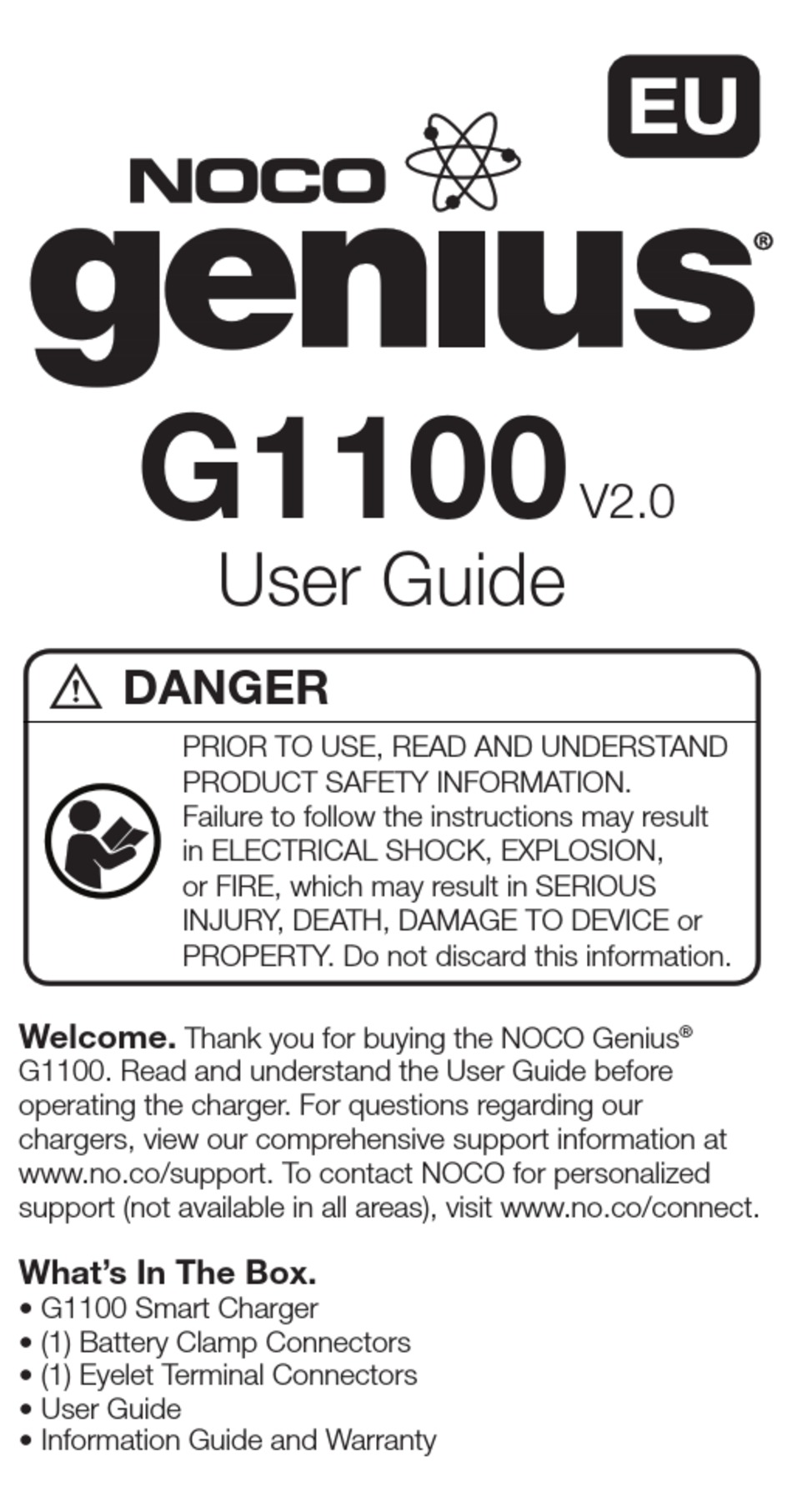 NOCO GENIUS GENIUS G1100 USER MANUAL Pdf Download | ManualsLib
