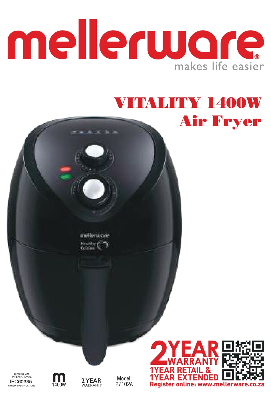 MELLERWARE VITALITY 1400W MANUAL Pdf Download ManualsLib