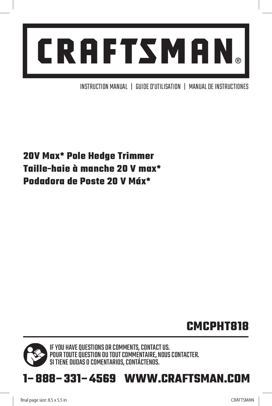 CRAFTSMAN CMCPHT818 INSTRUCTION MANUAL Pdf Download | ManualsLib