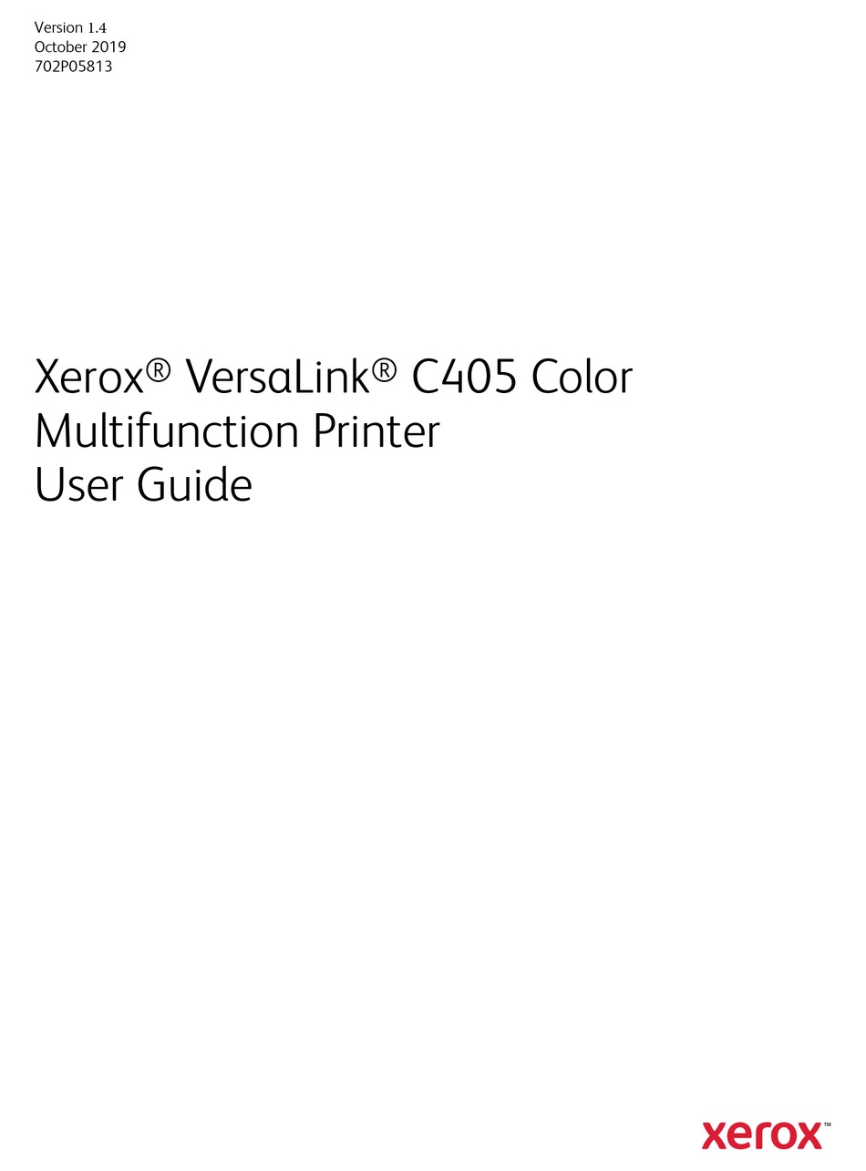 XEROX VERSALINK C405DN USER MANUAL Pdf Download ManualsLib