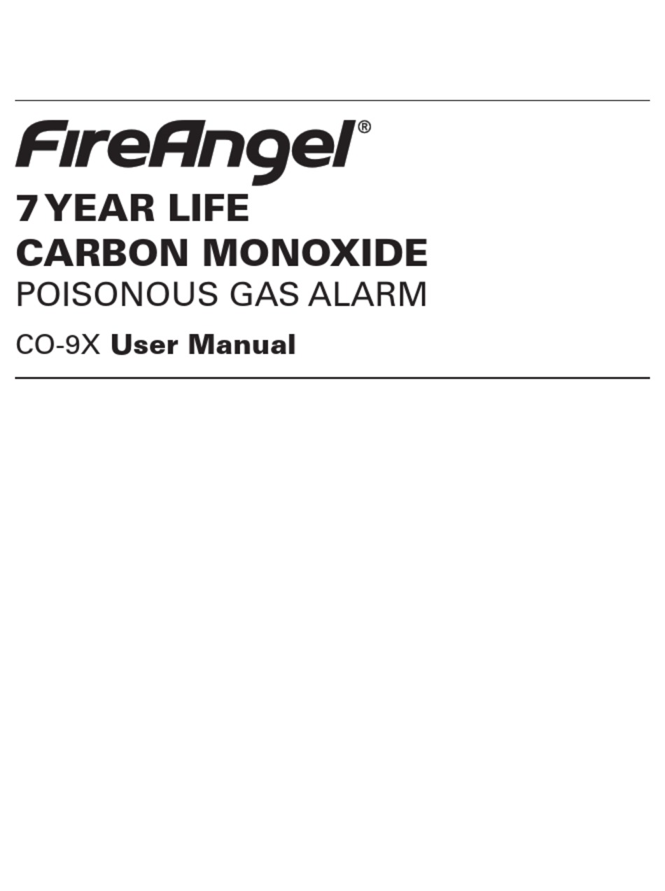 SPRUE SAFETY PRODUCTS FIREANGEL CO9X USER MANUAL Pdf Download ManualsLib