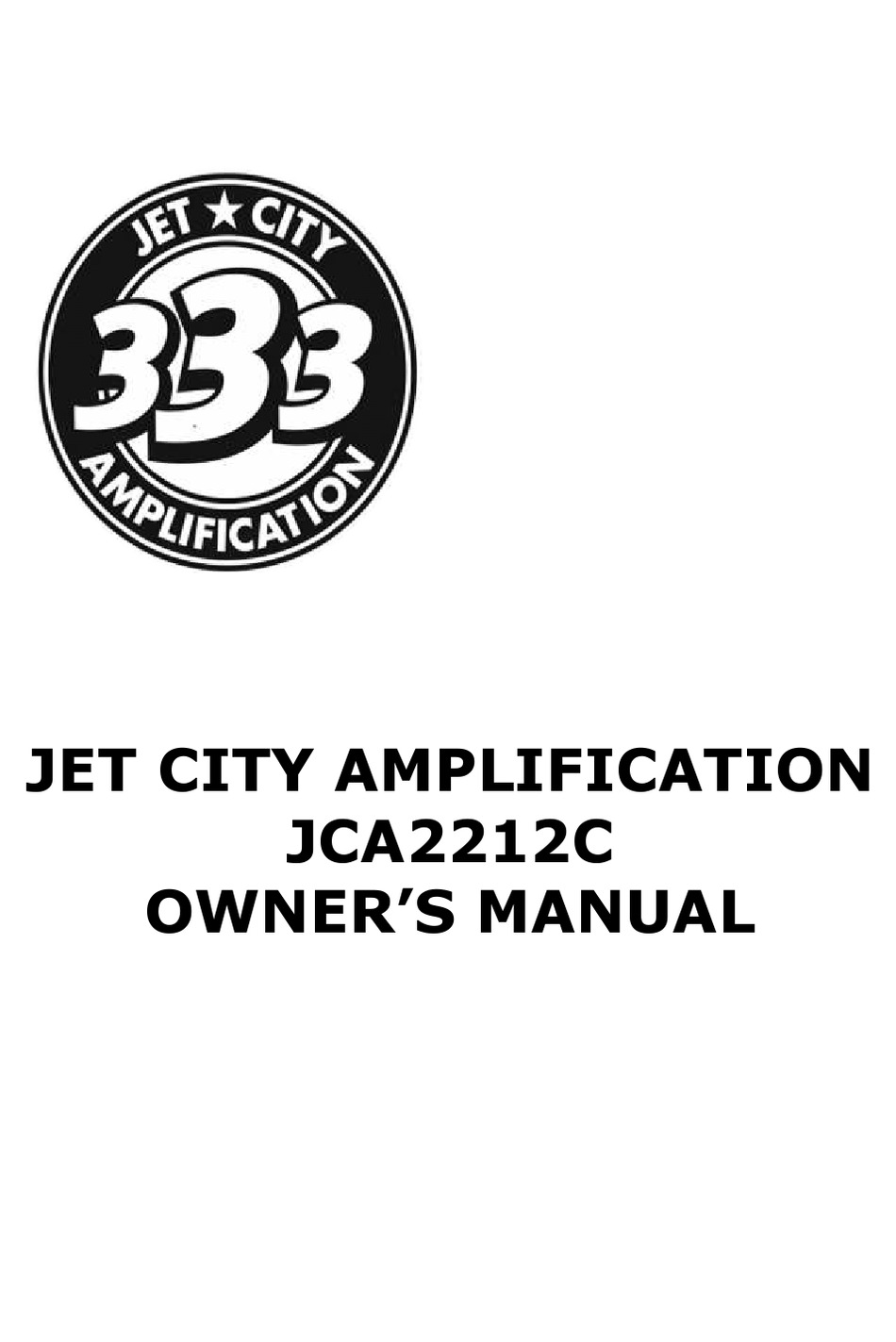JET CITY AMPLIFICATION JCA2212C OWNER'S MANUAL Pdf Download ManualsLib