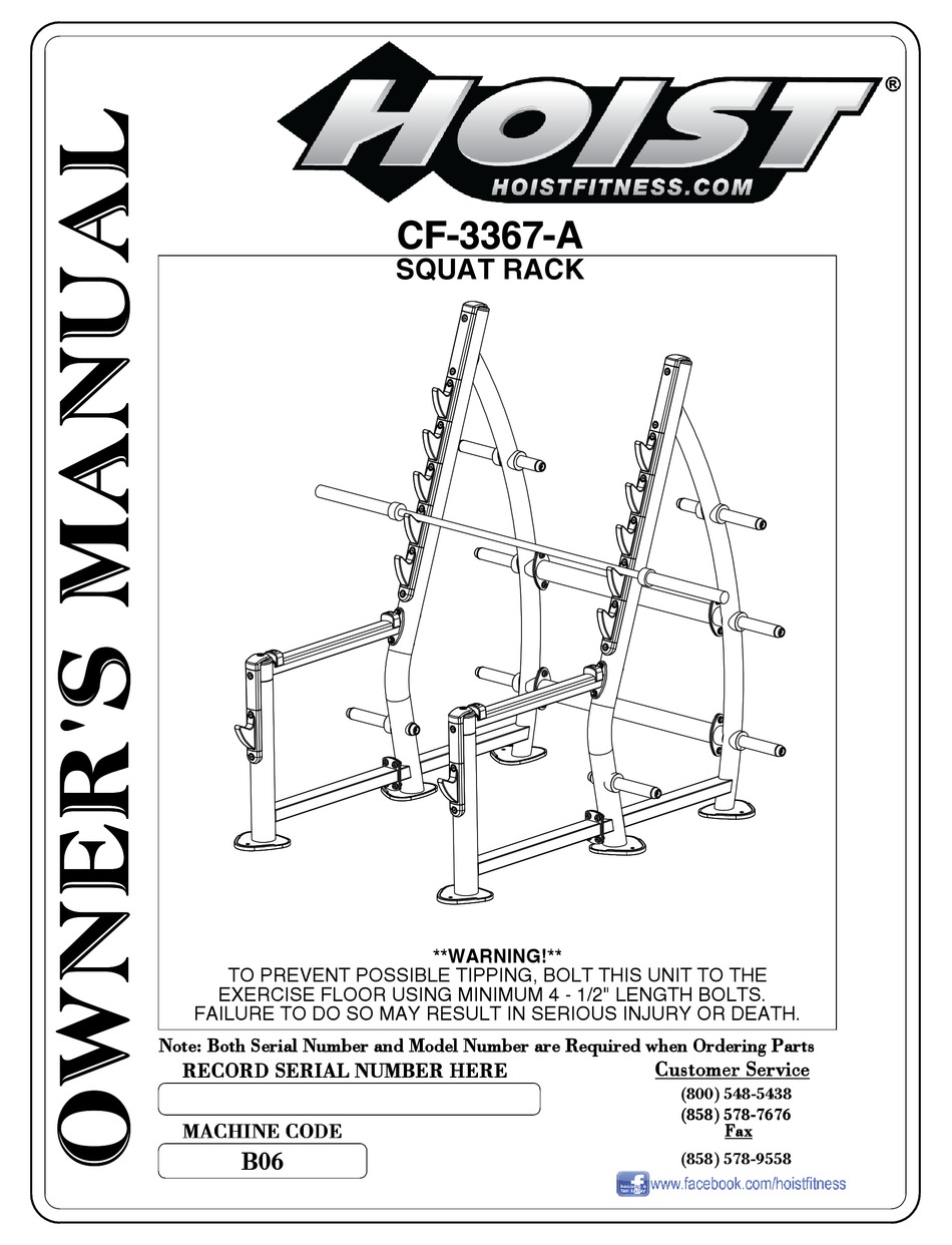 HOIST FITNESS CF3367 OWNER'S MANUAL Pdf Download ManualsLib