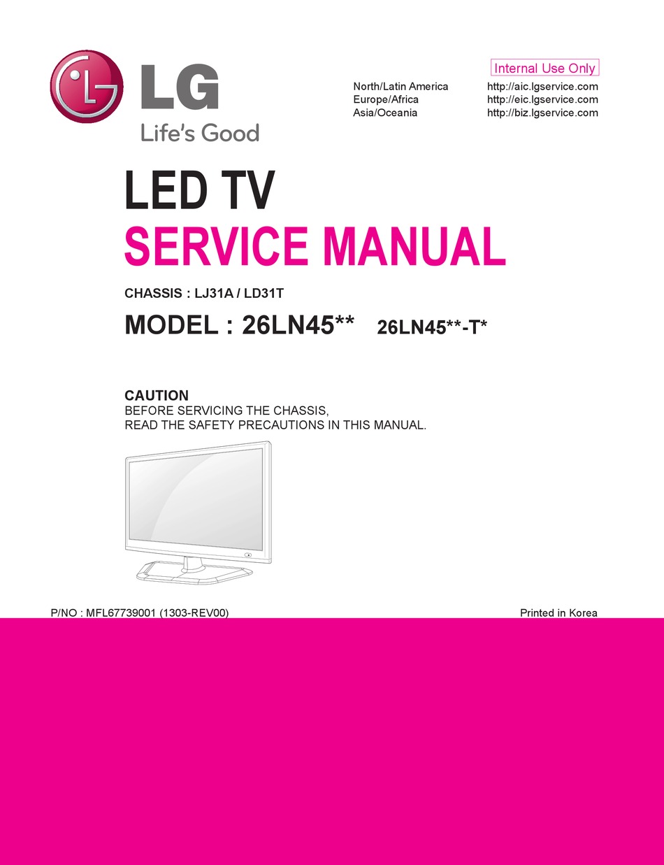 LG 26LN45 SERIES SERVICE MANUAL Pdf Download ManualsLib