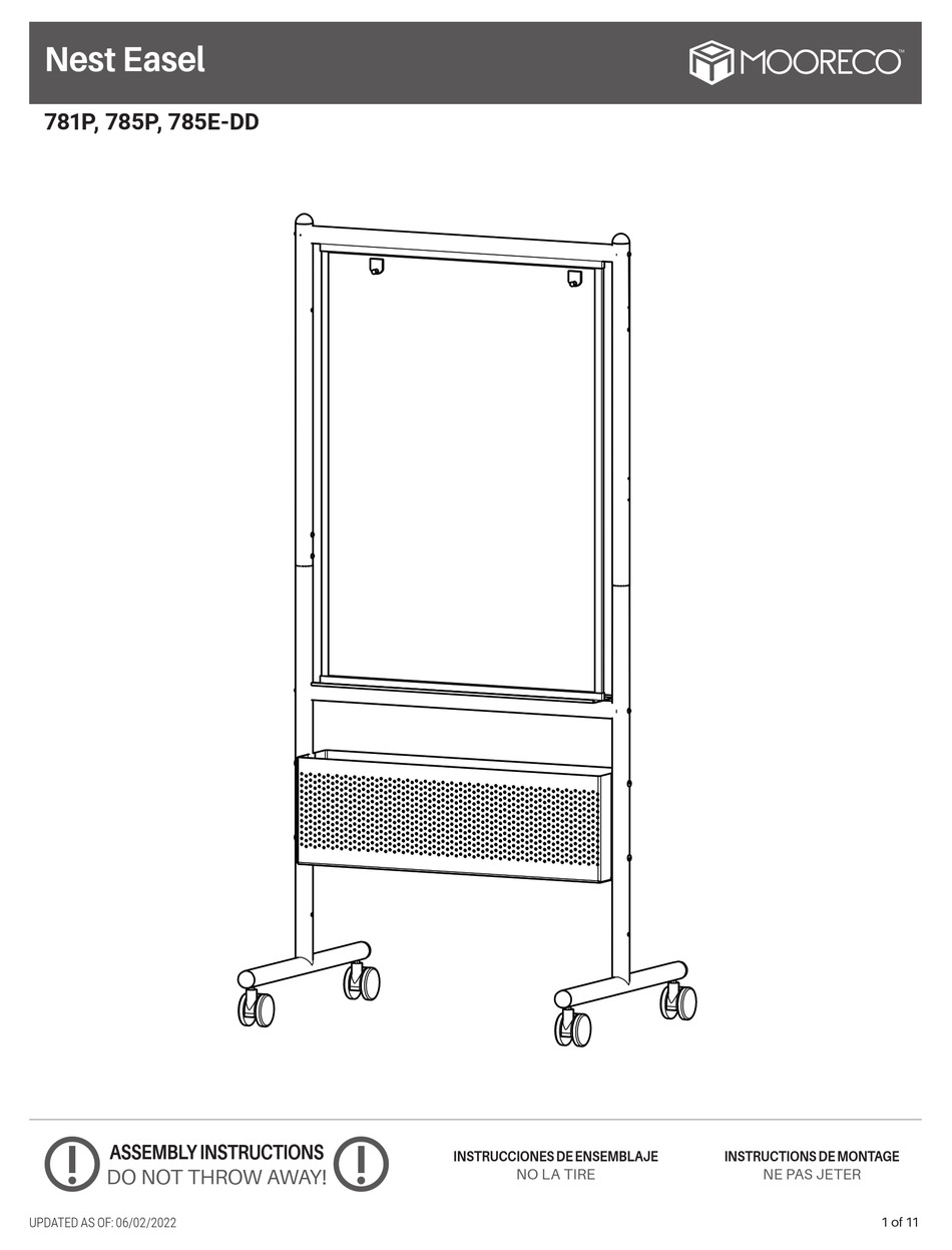 MOORECO NEST EASEL 781P ASSEMBLY INSTRUCTIONS MANUAL Pdf Download