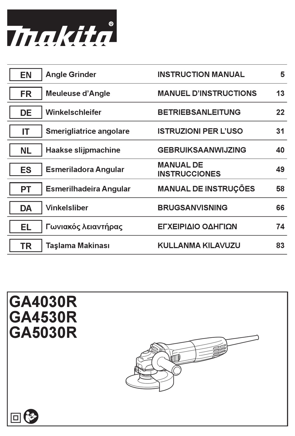 MAKITA GA5030RSP1 INSTRUCTION MANUAL Pdf Download ManualsLib