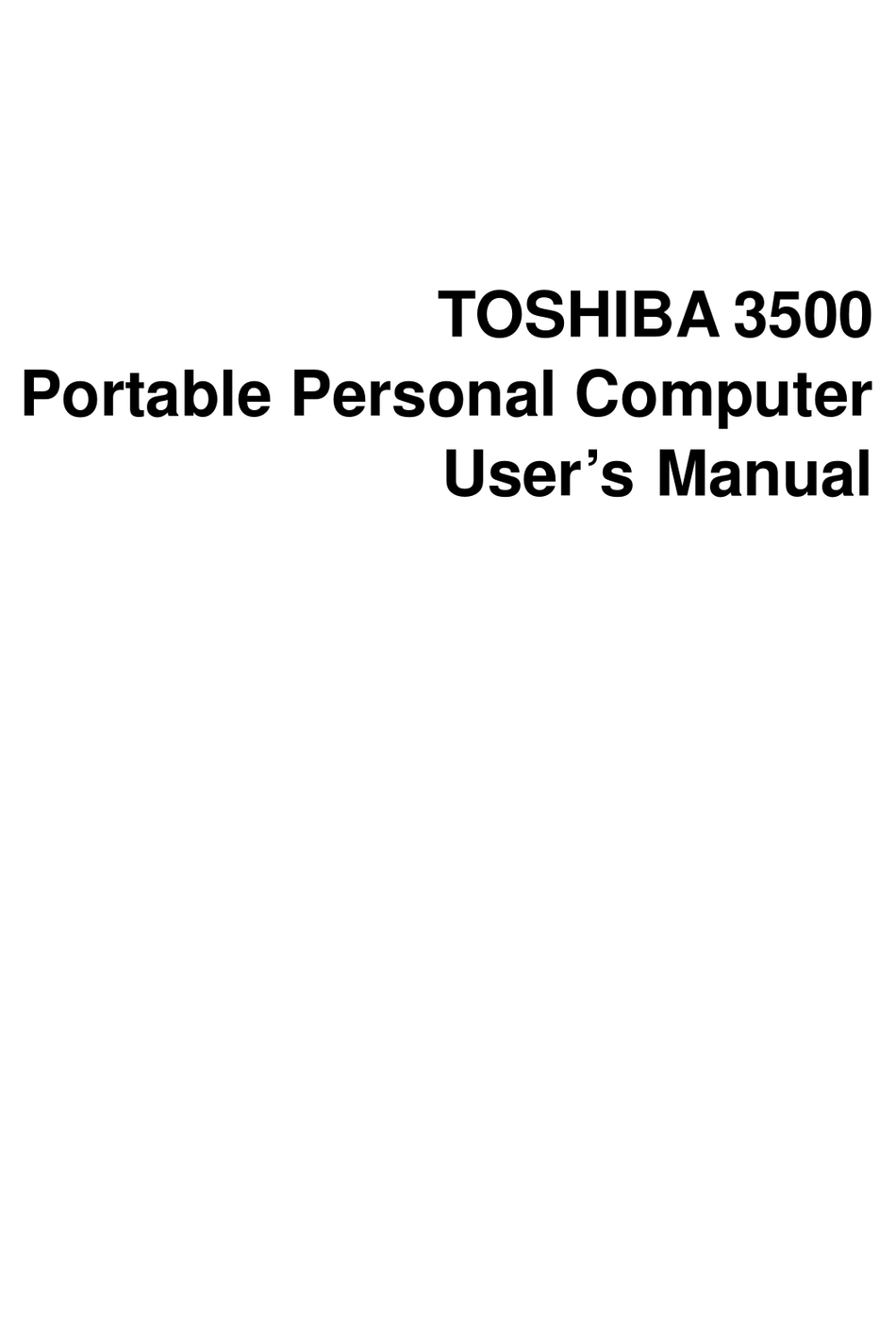 TOSHIBA PP350 USER MANUAL Pdf Download ManualsLib