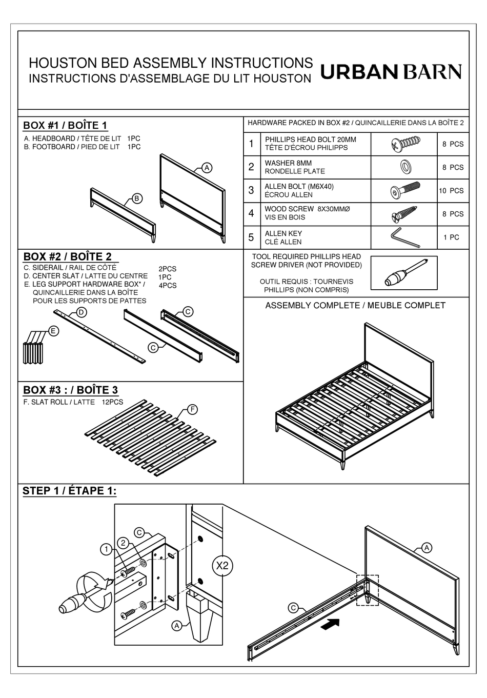 URBAN BARN HOUSTON BED ASSEMBLY INSTRUCTIONS Pdf Download ManualsLib