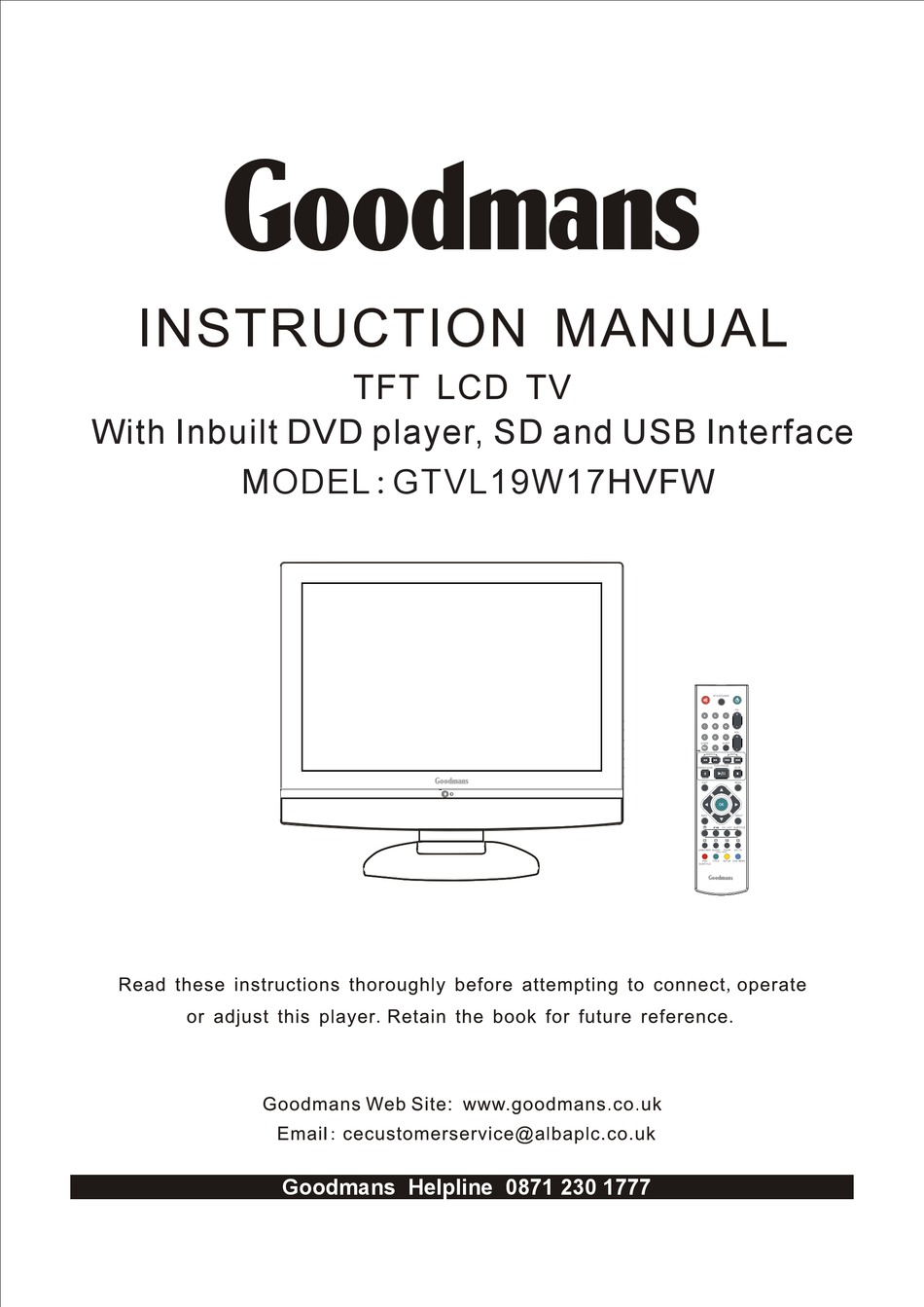 GOODMANS GTVL19W17HVFW INSTRUCTION MANUAL Pdf Download | ManualsLib