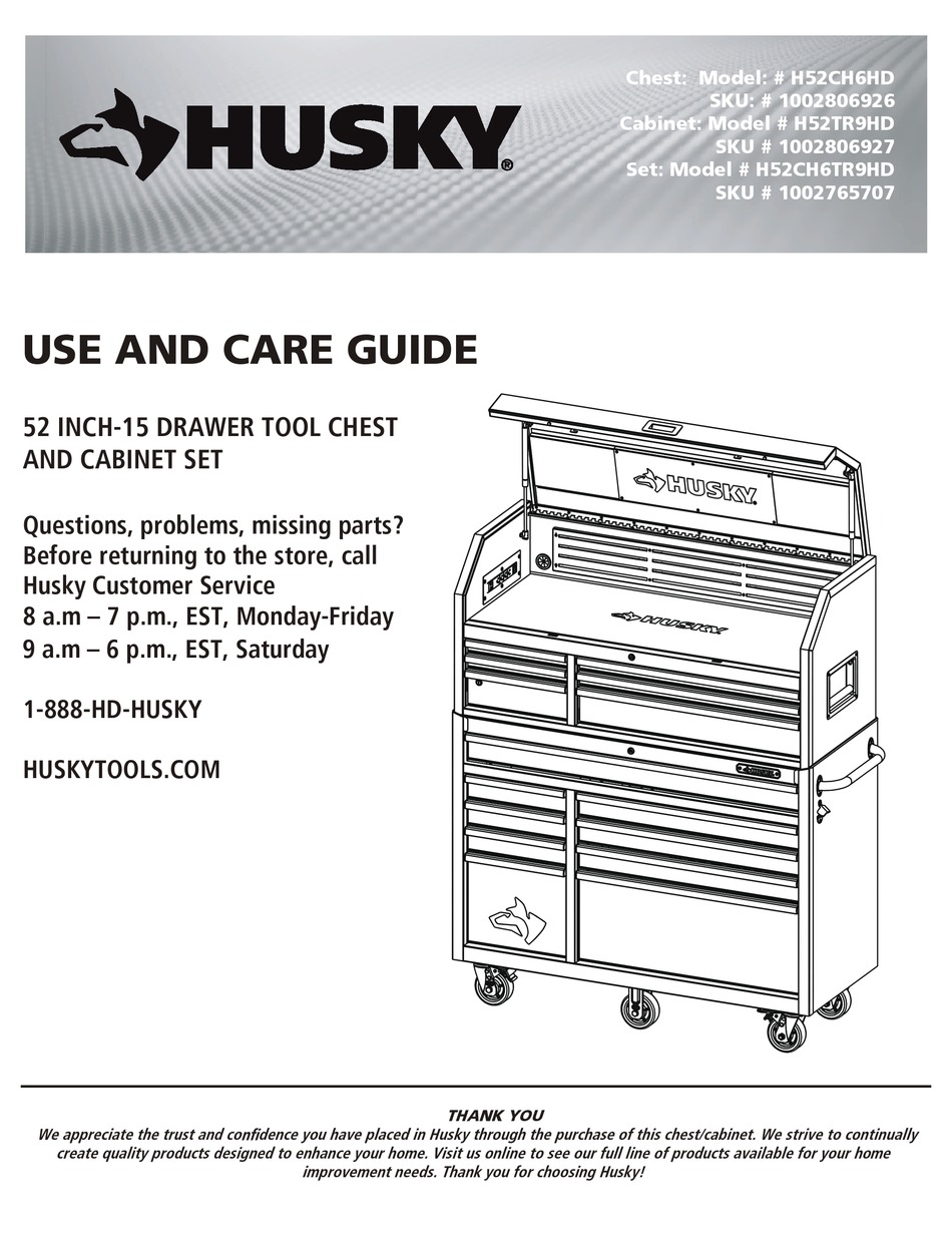 HUSKY H52CH6HD USE AND CARE MANUAL Pdf Download ManualsLib