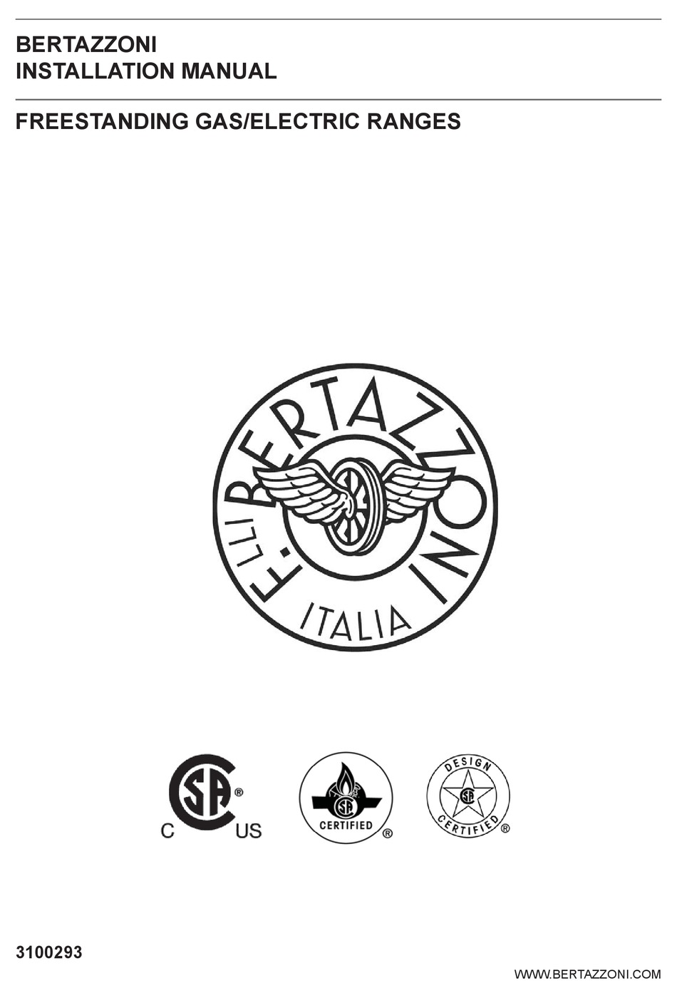 BERTAZZONI MAST305DFMNEE INSTALLATION MANUAL Pdf Download ManualsLib