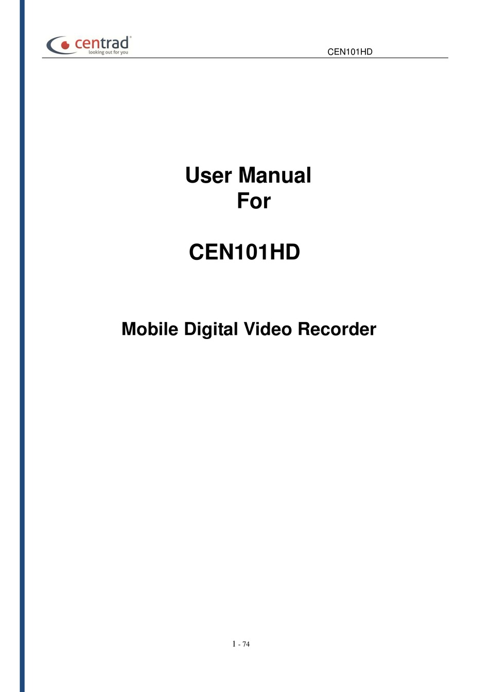 CENTRAD CEN101HD USER MANUAL Pdf Download | ManualsLib