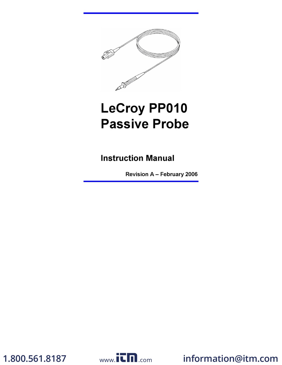LECROY PP0101 INSTRUCTION MANUAL Pdf Download ManualsLib