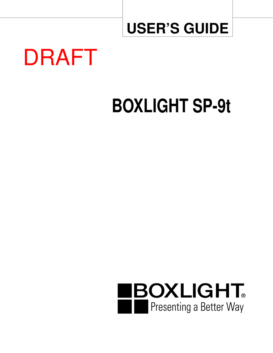 BOXLIGHT SP9TA USER MANUAL Pdf Download ManualsLib