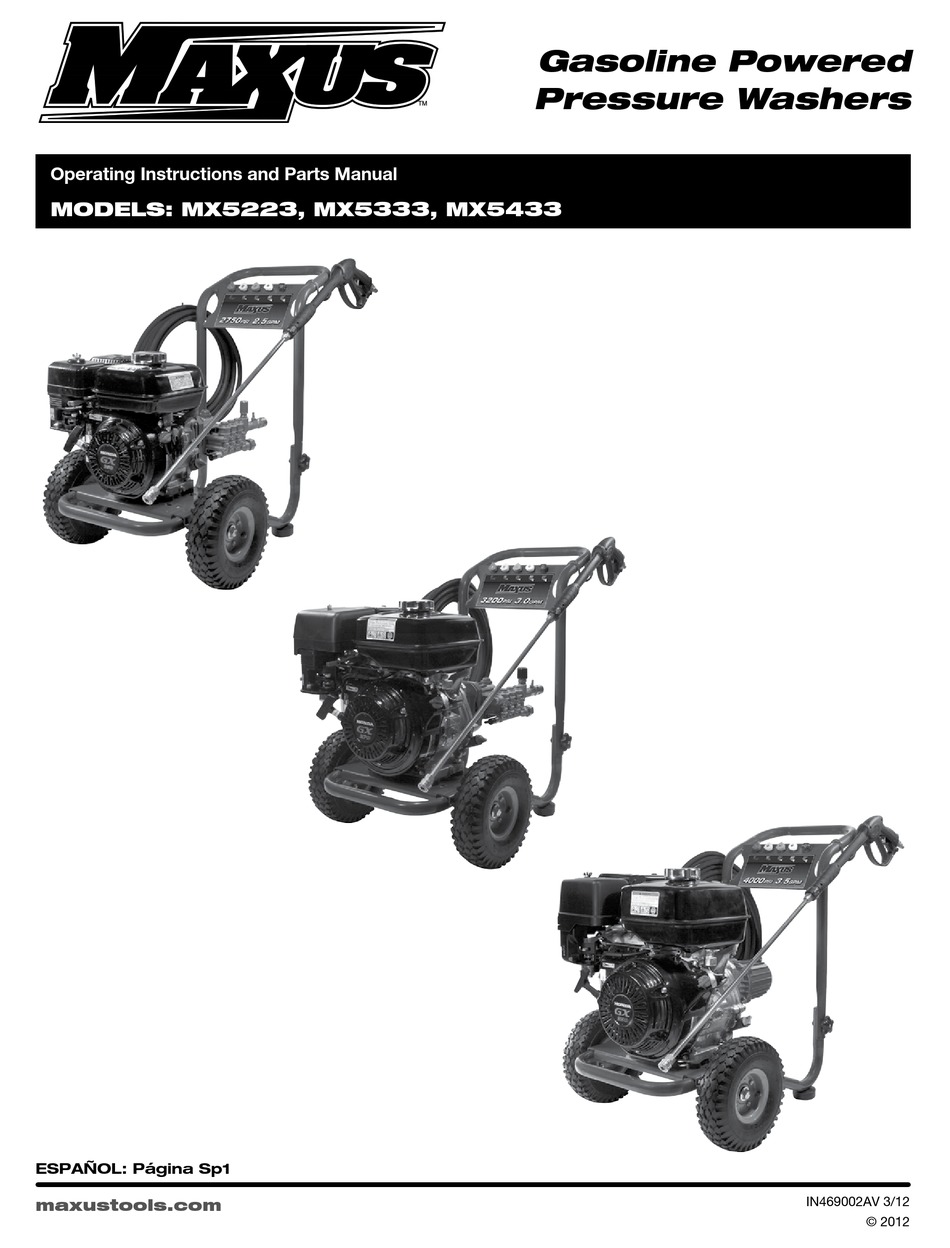 MAXUS MX5333 OPERATING INSTRUCTIONS AND PARTS MANUA Pdf Download ...