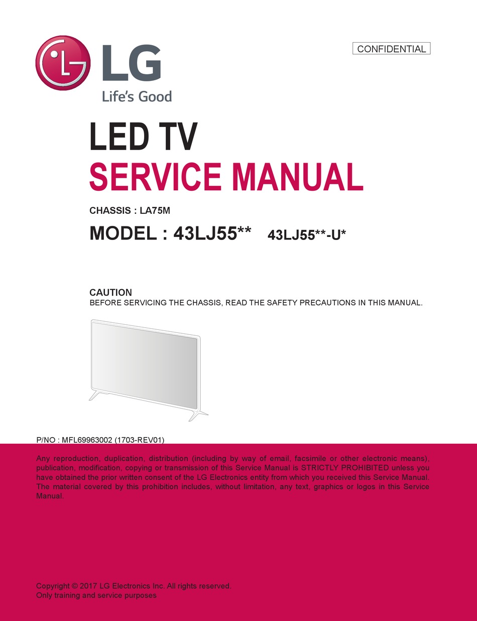 LG 43LJ55 U SERIES SERVICE MANUAL Pdf Download | ManualsLib