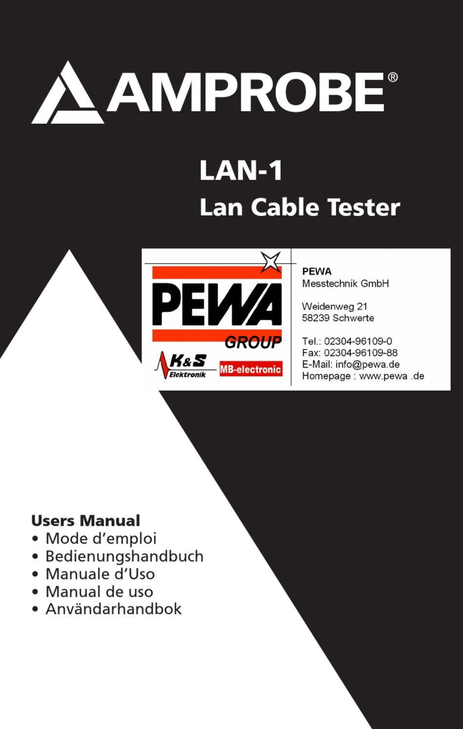 PEWA AMPROBE LAN-1 USER MANUAL Pdf Download | ManualsLib