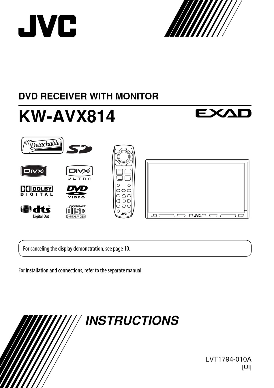 JVC KW-AVX814 INSTRUCTIONS MANUAL Pdf Download | ManualsLib
