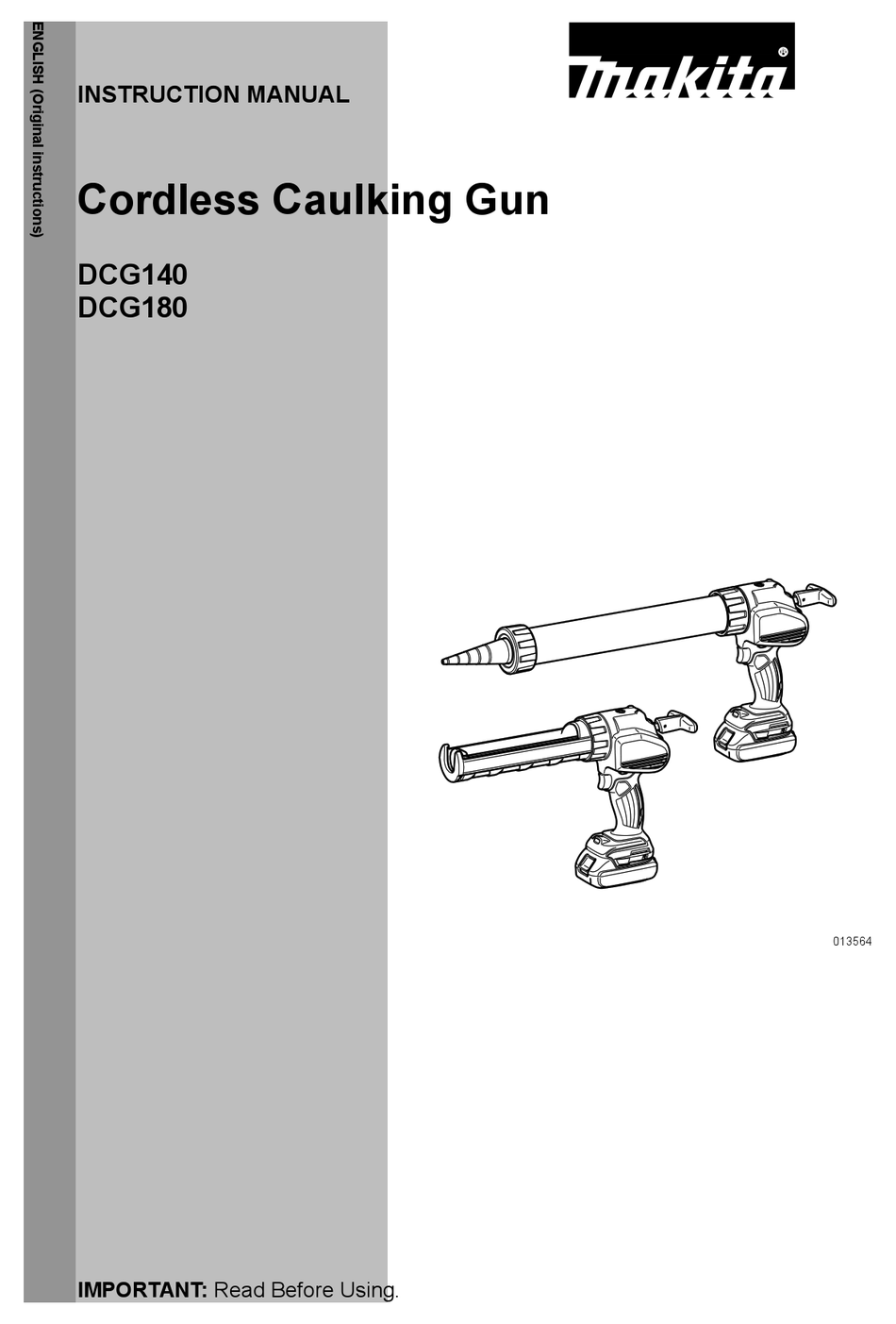 MAKITA DCG180ZBK INSTRUCTION MANUAL Pdf Download | ManualsLib