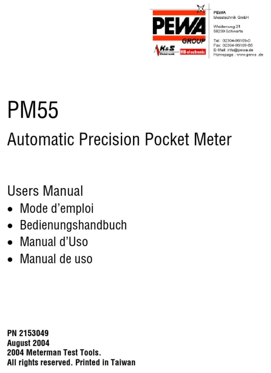 METERMAN PM55A USER MANUAL Pdf Download ManualsLib