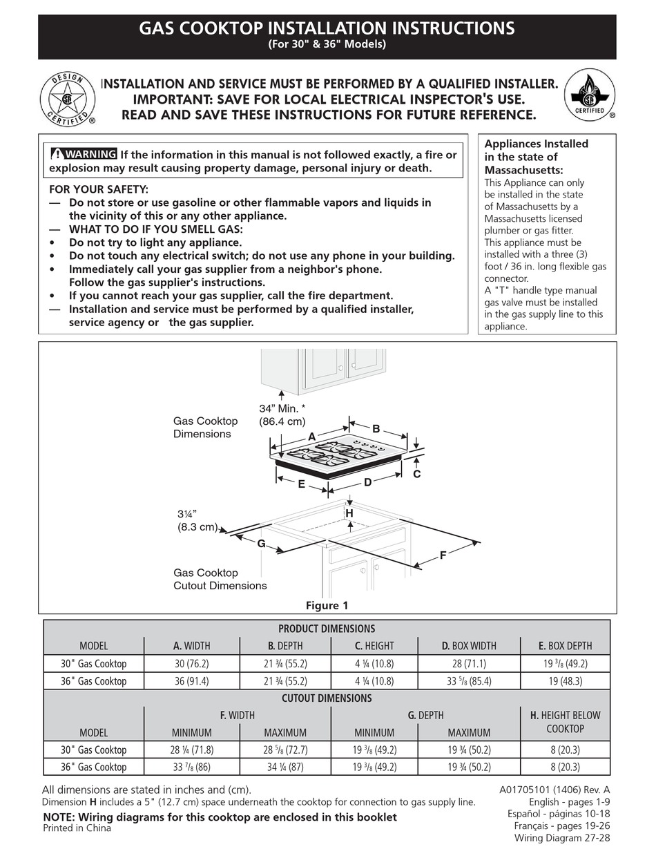 FRIGIDAIRE FPGC3677RS INSTALLATION INSTRUCTIONS MANUAL Pdf Download
