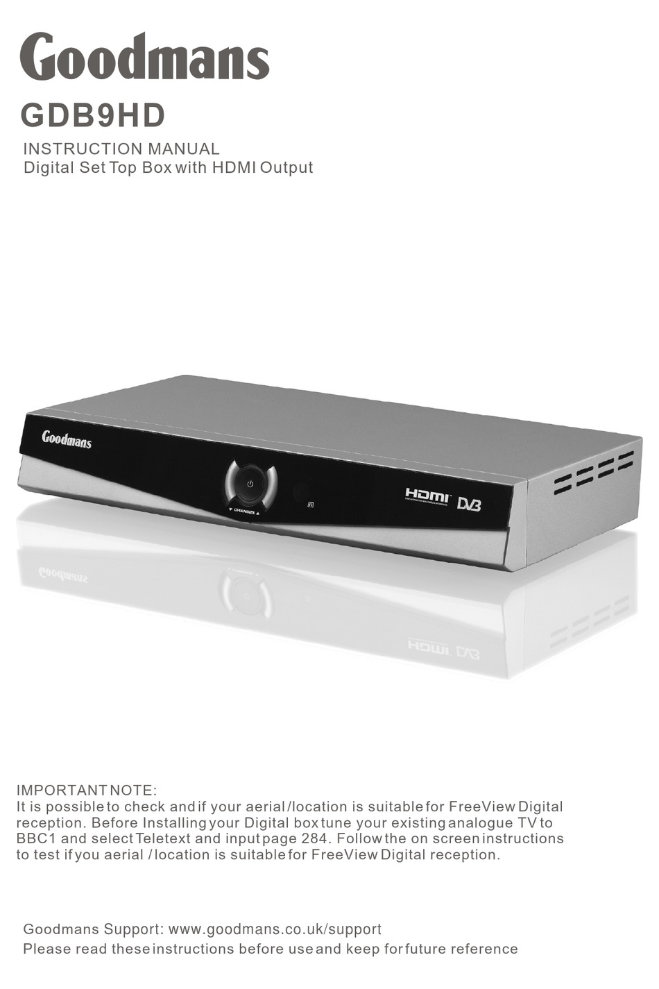 GOODMANS GDB9HD INSTRUCTION MANUAL Pdf Download ManualsLib