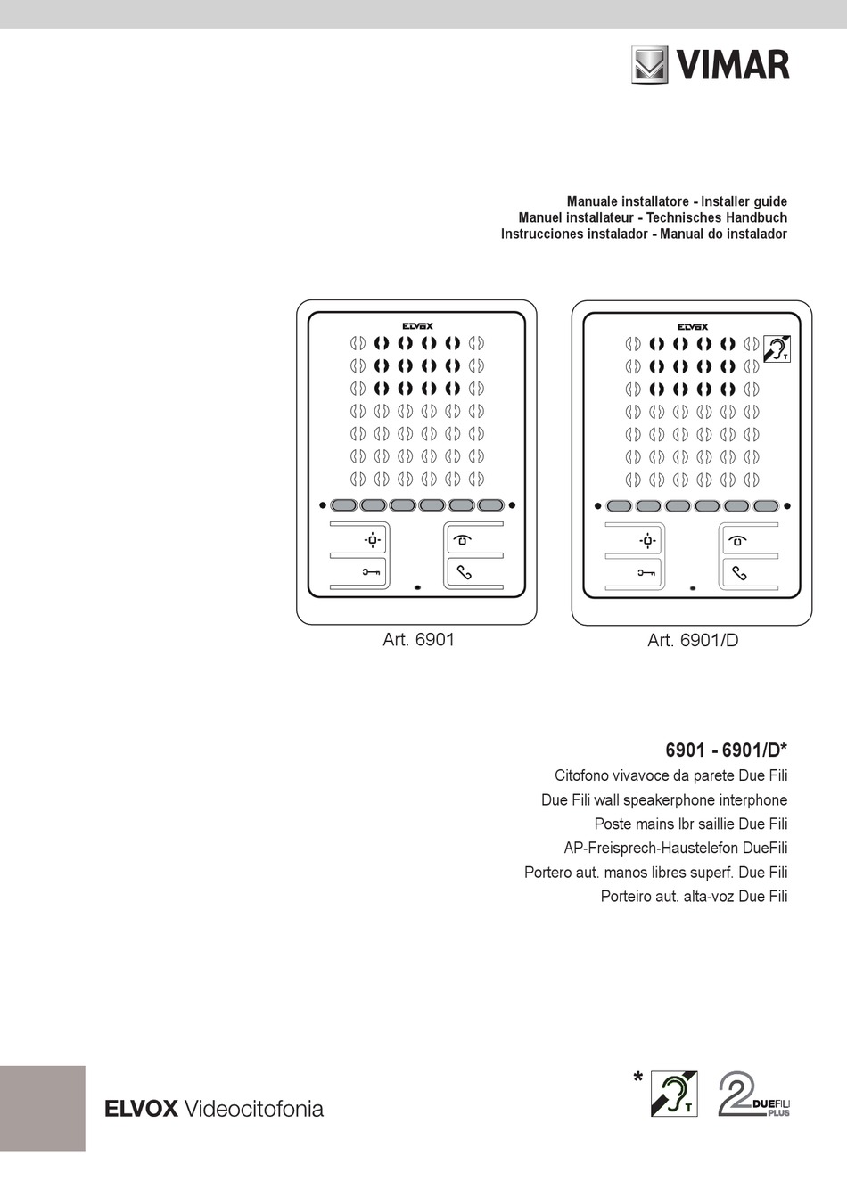 VIMAR ELVOX 6901 INSTALLER'S MANUAL Pdf Download ManualsLib
