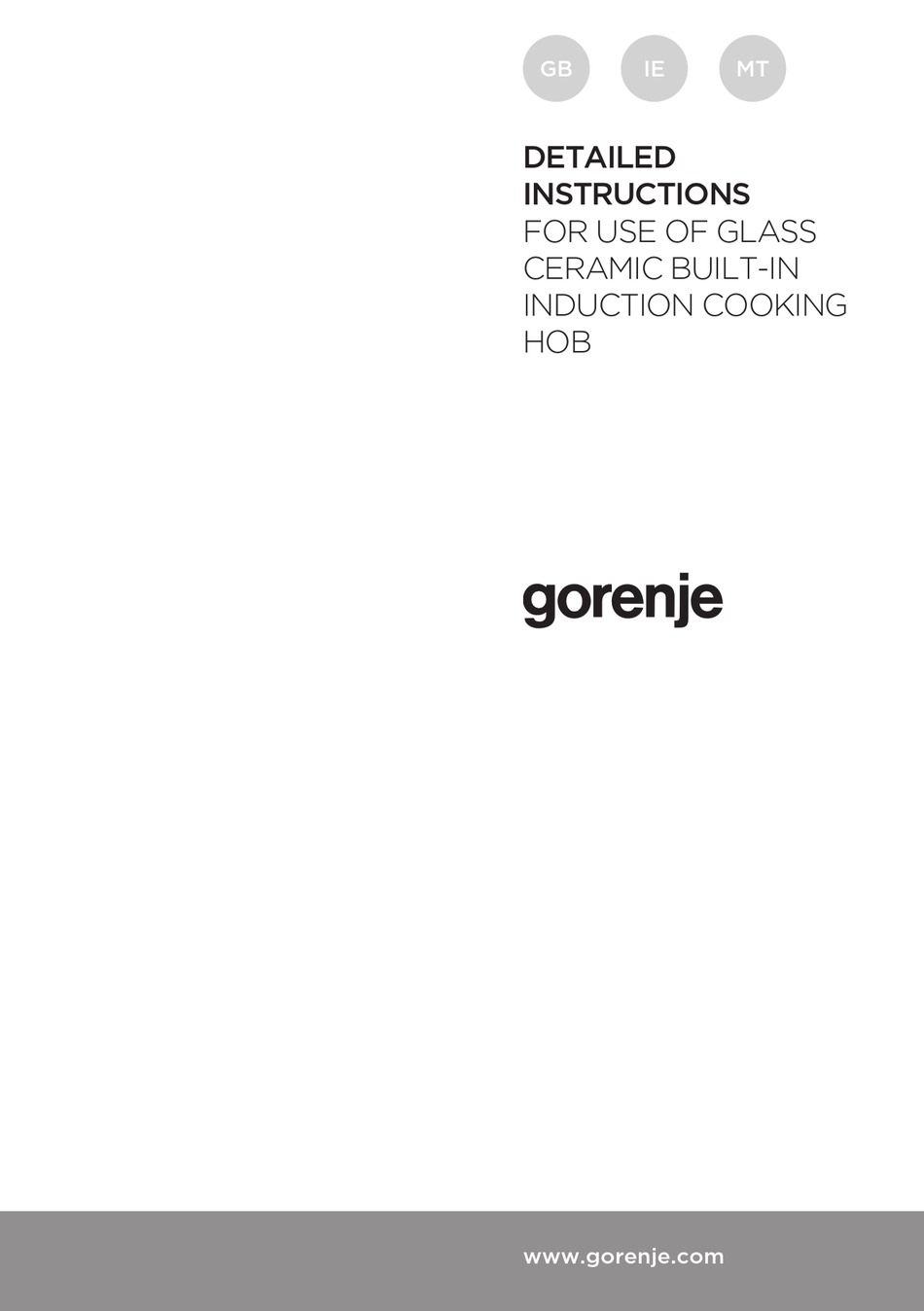 GORENJE IT841BSC DETAILED INSTRUCTIONS FOR USE Pdf Download ManualsLib