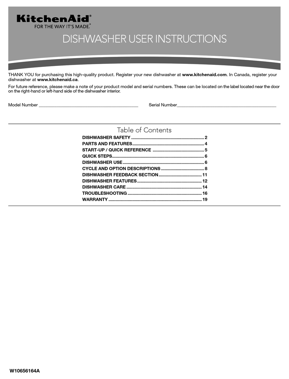 KITCHENAID KDTM354DSS USER INSTRUCTIONS Pdf Download ManualsLib