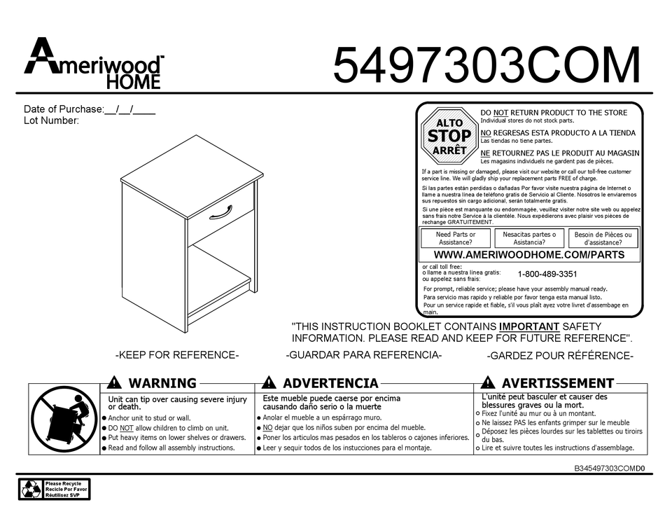 AMERIWOOD HOME INSTRUCTION BOOKLET Pdf Download ManualsLib