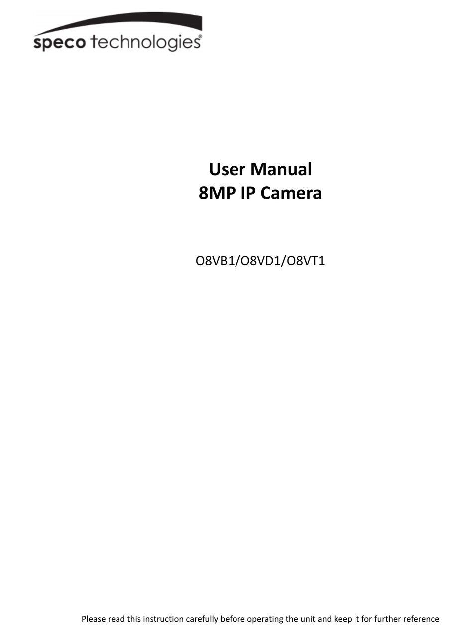 SPECO O8VT1 USER MANUAL Pdf Download ManualsLib