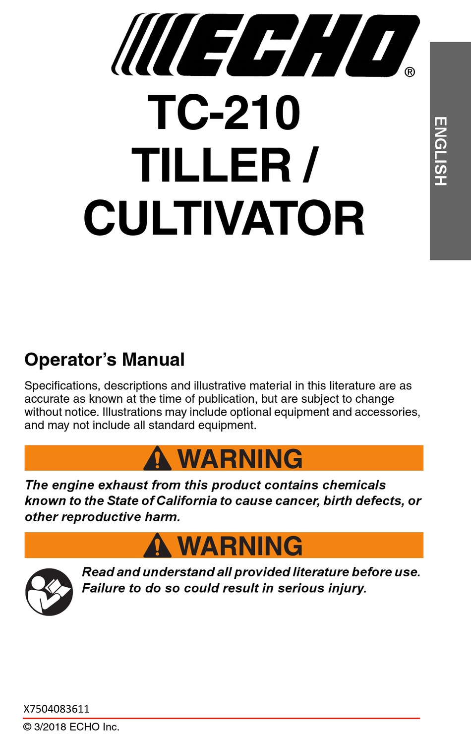 ECHO TC210AA OPERATOR'S MANUAL Pdf Download ManualsLib