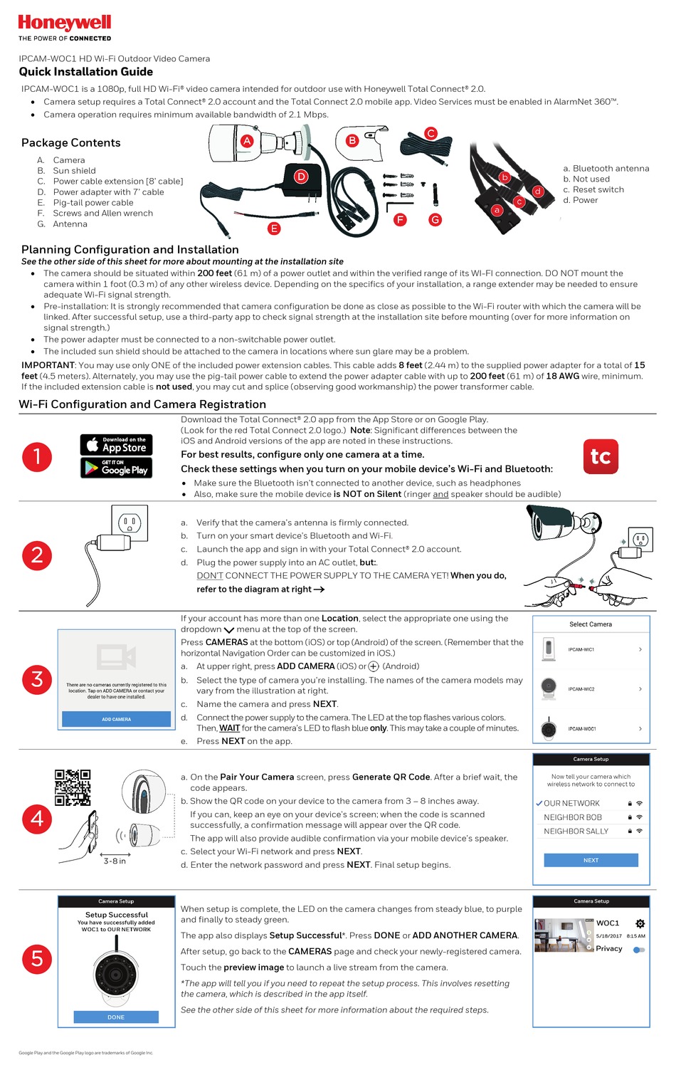 HONEYWELL IPCAMWOC1 QUICK INSTALLATION MANUAL Pdf Download ManualsLib