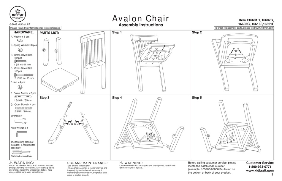 KIDKRAFT AVALON 16601H ASSEMBLY INSTRUCTIONS Pdf Download ManualsLib