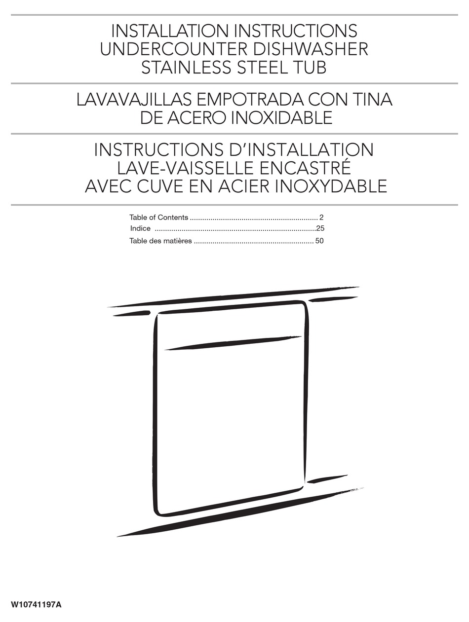 KITCHENAID KDTM354ESS INSTALLATION INSTRUCTIONS MANUAL Pdf Download