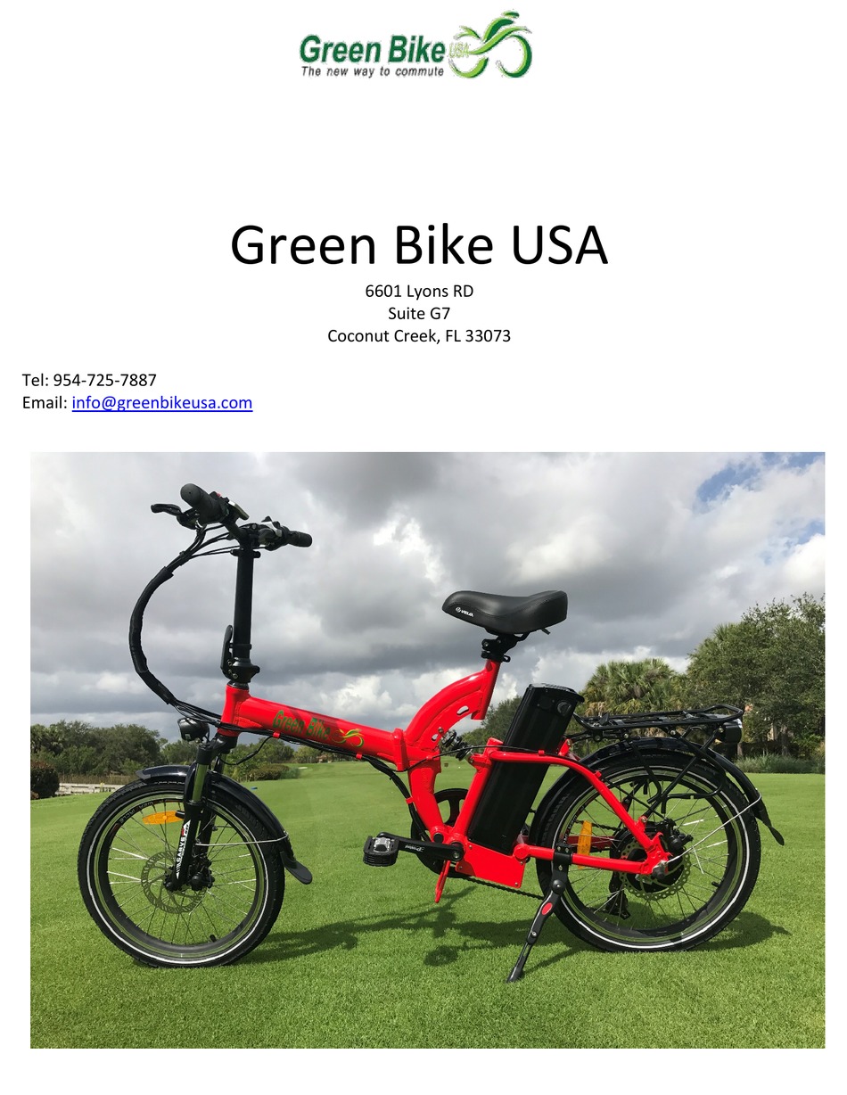 GREEN BIKE USA GB750 MANUAL Pdf Download ManualsLib