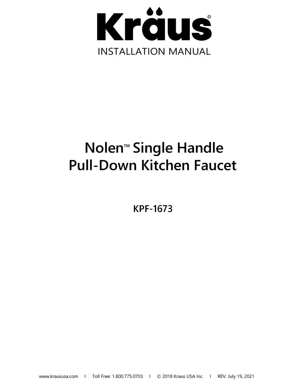 KRAUS NOLEN KPF 1673SFSMB INSTALLATION MANUAL Pdf Download ManualsLib   Kraus Nolen Kpf 1673sfsmb 