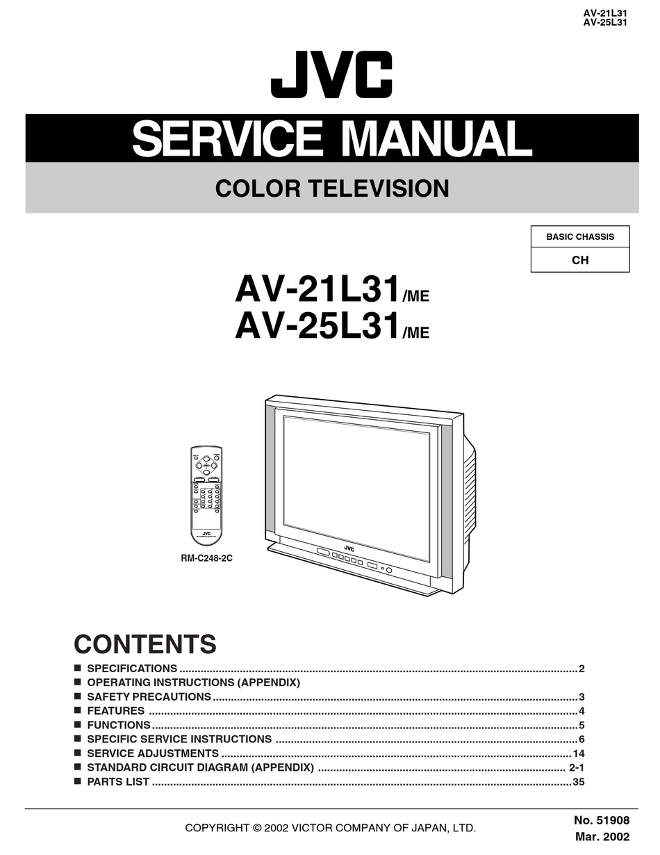 JVC AV-21L31/ME SERVICE MANUAL Pdf Download | ManualsLib