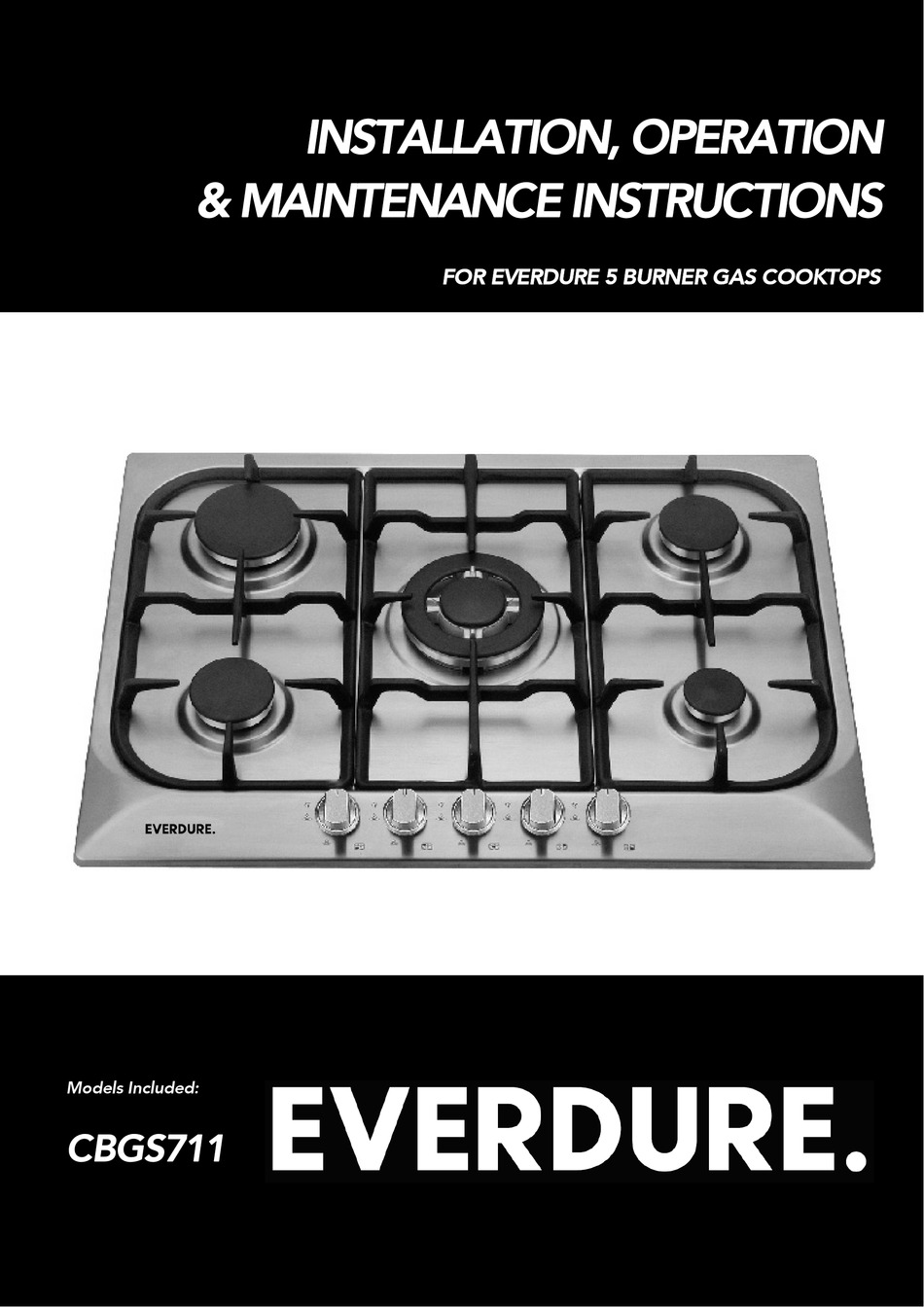 EVERDURE CBGS711 INSTALLATION, OPERATION & MAINTENANCE INSTRUCTIONS