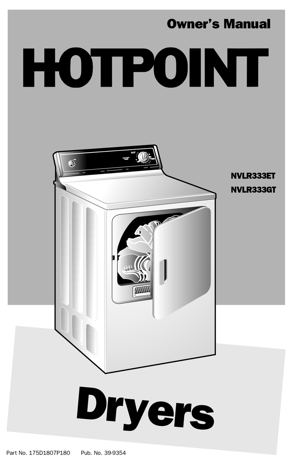 GE HOTPOINT NVLR333ET OWNER'S MANUAL Pdf Download ManualsLib