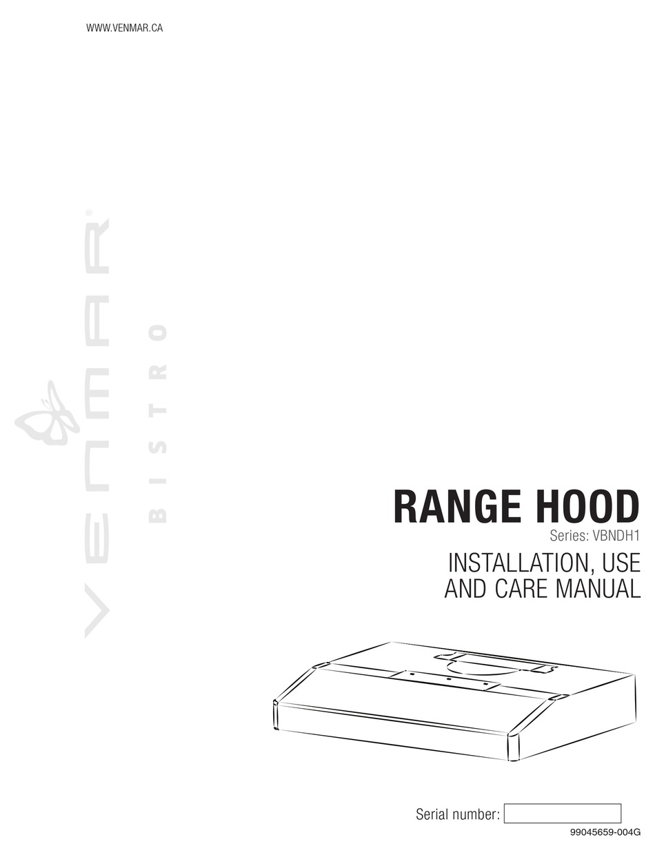 VENMAR VBNDH1 INSTALLATION USE AND CARE MANUAL Pdf Download ManualsLib