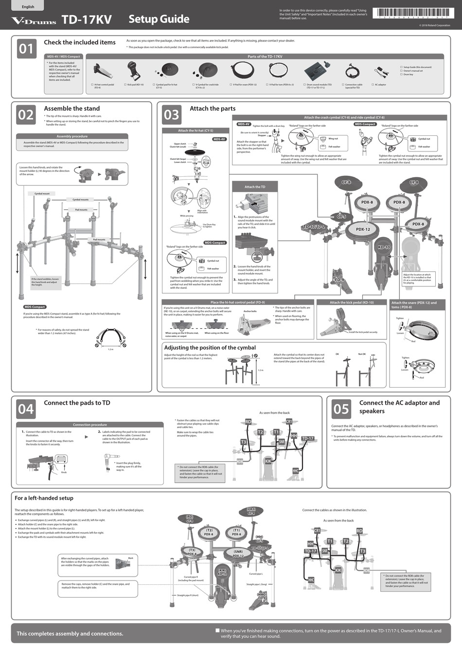 ROLAND VDRUMS TD17KV SETUP MANUAL Pdf Download ManualsLib
