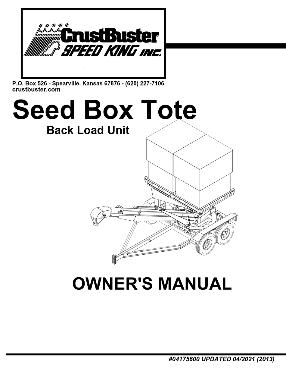 CRUSTBUSTER SEED BOX TOTE OWNER'S MANUAL Pdf Download | ManualsLib