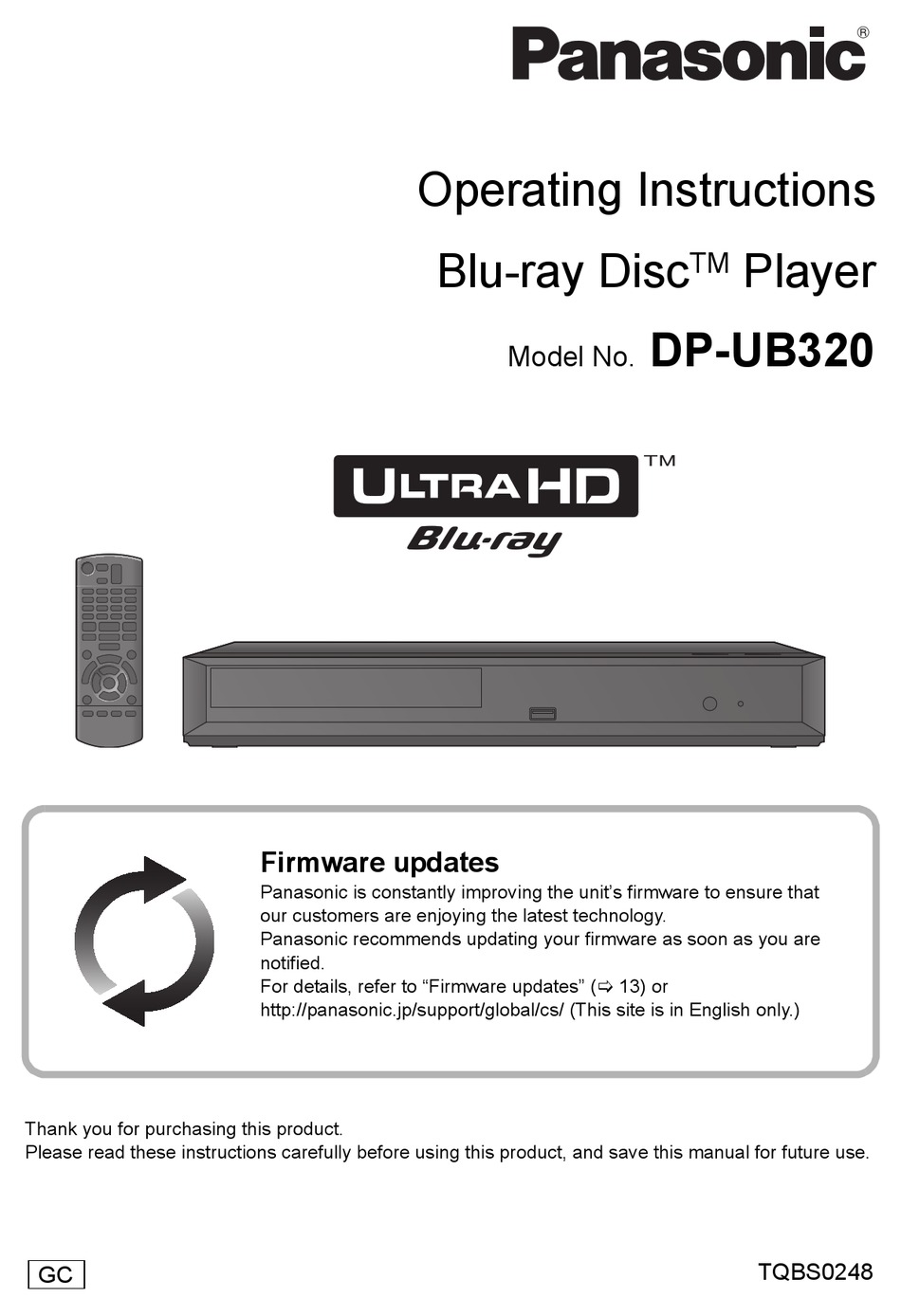 PANASONIC BLURAY DISC DMPUB320 OPERATING INSTRUCTIONS MANUAL Pdf