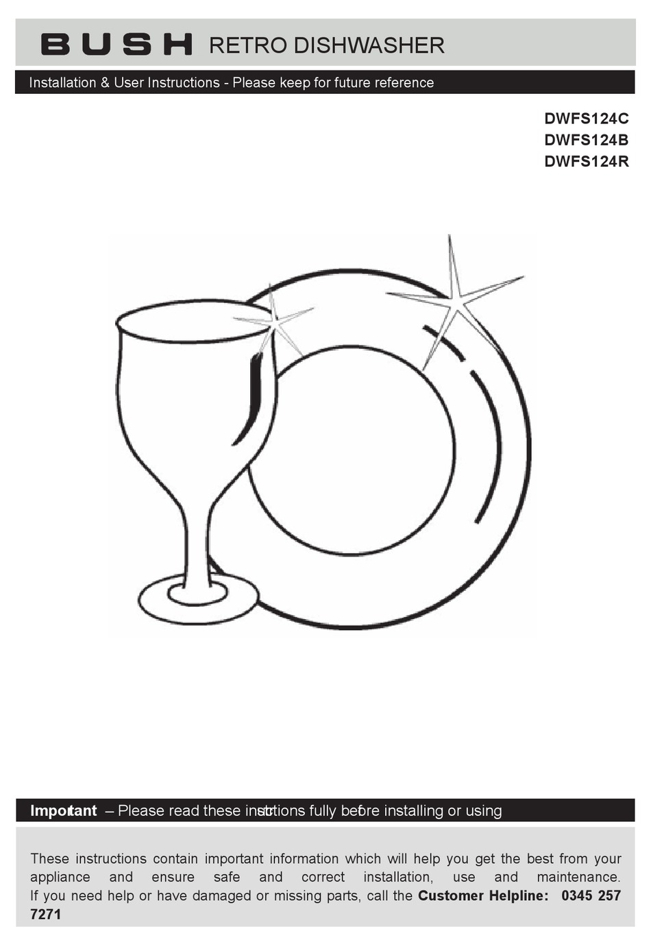 BUSH DWFS124C INSTALLATION & USER'S INSTRUCTIONS Pdf Download ManualsLib