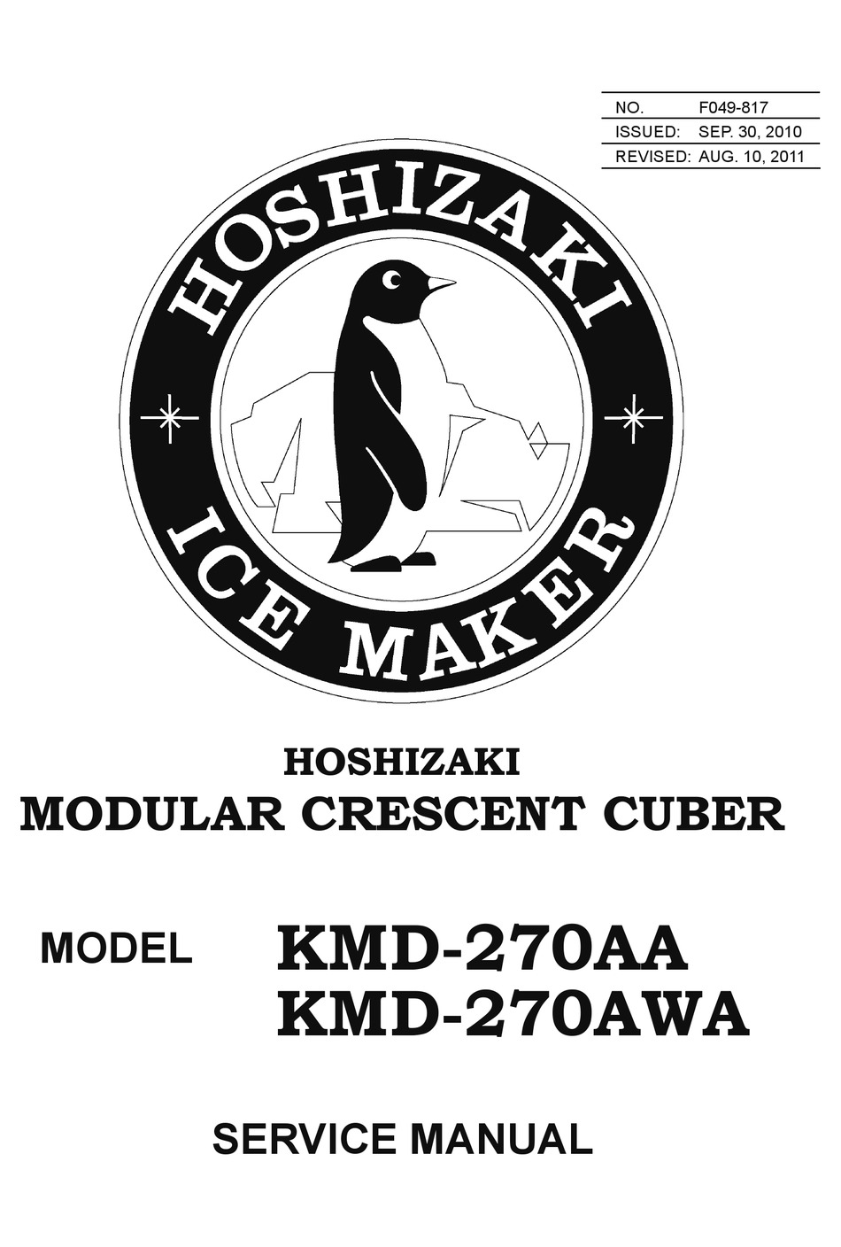 HOSHIZAKI KMD270AWA SERVICE MANUAL Pdf Download ManualsLib
